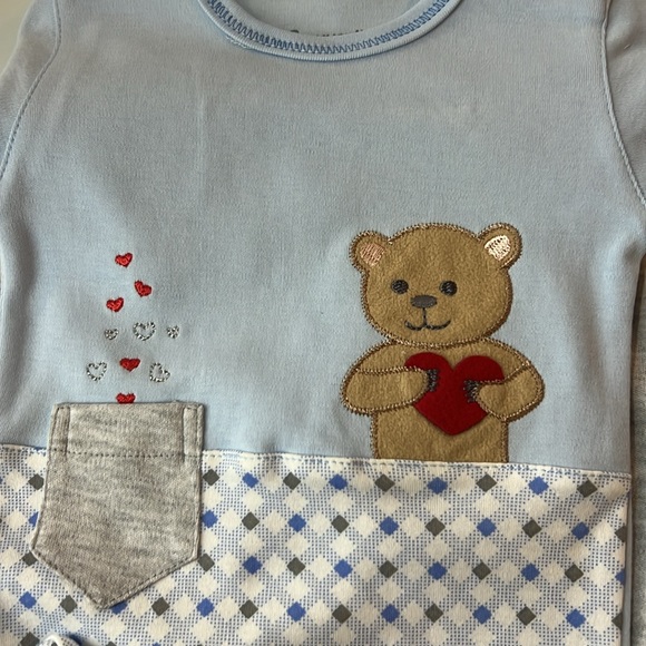 NEW Baby Boy 3 Piece Set in High-Quality Cotton with Romantic Bear Pattern. - Picture 5 of 7